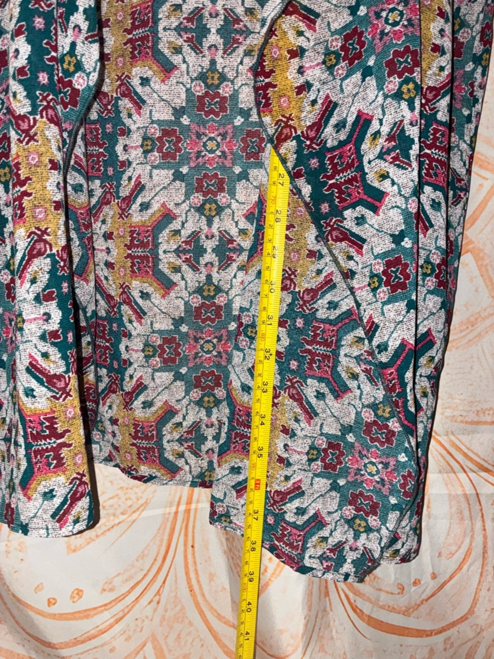 StudioB Floral Print Kimono w/ Sage Green Relaxed Tee - Picture 4 of 8